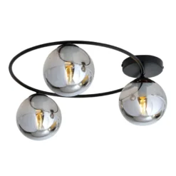 Sopra taklampe 3-lys - Svart/Røykfarget