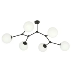 Space taklampe 6 lys - Svart/Opal
