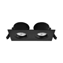 Tigrus Square Double 360° justerbare lavtbyggende downlight 2x7W 2700K IP44 - Svart