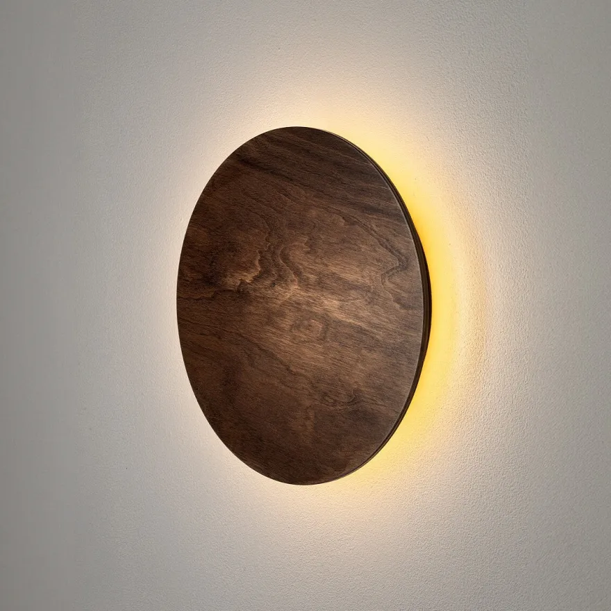 Timber rund vegglampe 25 cm 10W 3000 Kelvin