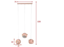 Tubbie takpendel 3 lys - Dusty Pink