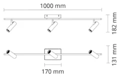 Tube Micro Track taklampe 18W 2700K Dimbar
