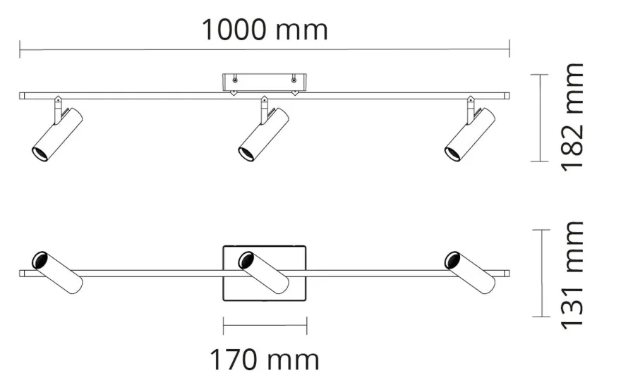 Tube Micro Track taklampe 18W 2000-2800K dim to warm