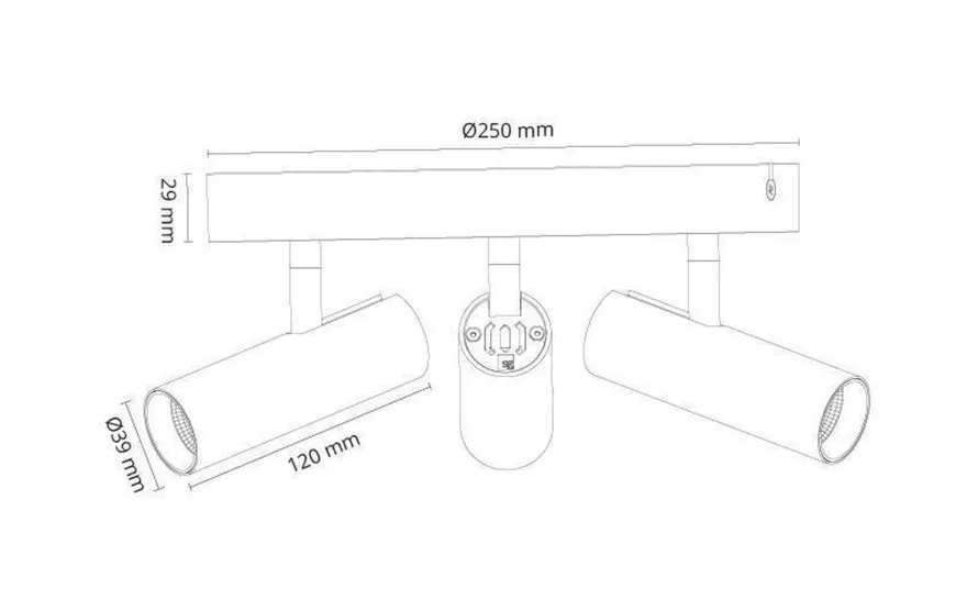 Tube Micro Trio taklampe 18W 2000-2800K dim to warm