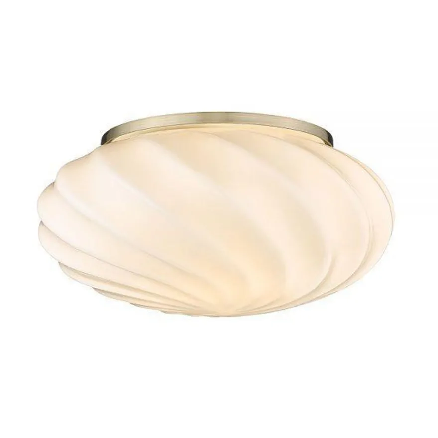 Twist taklampe - Antikk messing / Opal