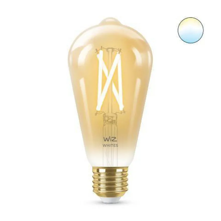 WiZ E27 Lyspære filament St64 6,7W Wifi - Justerbar fargetemperatur 2000-5000 Kelvin